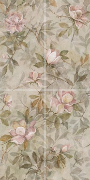 Панно Магнолия 1 матовый из 4 частей (30х60) ( VT/A413/4x/11037R) 60x120x9 от Kerama Marazzi (Россия)