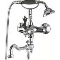 Смеситель для ванны с ручным душем Cezares Margot MARGOT-VDFM2-01-N хром ручки черные