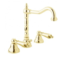 Смеситель для раковины Cezares First FIRST-BLS2-03/24-M золото, ручки металл