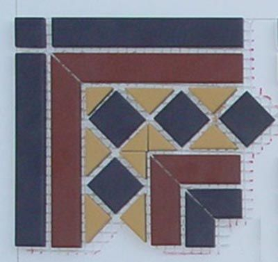 Угол керамический Corner GUILFORD 2 Strip Stand.(Dot14, Tr.1/2 21, Strip 20+14) 16.5x16.5 от TopCer (Португалия)