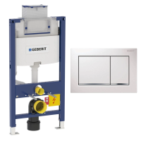 Инсталляция для унитаза Geberit Duofix Omega h98 111.030.00.1, кнопка смыва белая/хром