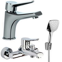 Комплект смесителей Paini Messina 3в1 MECRSET3, для раковины и ванны с душевым набором