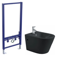 Комплект биде подвесное Aquatek Вега AQ1057-MB черный+инсталляция Aquatek Standart 50 INSB-0000001