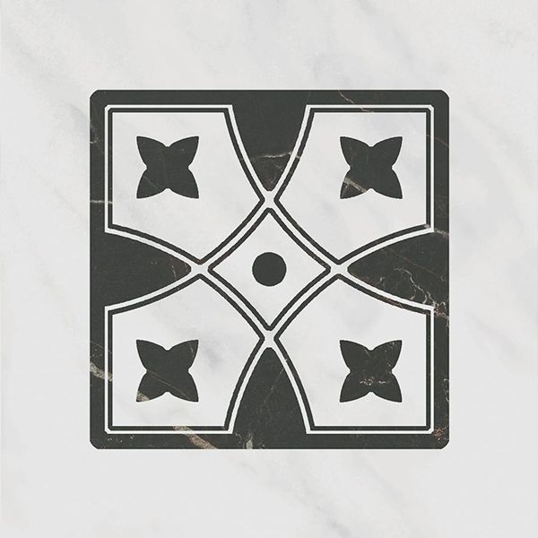 Вставка Келуш 1 грань черно-белый (TOC004) 9.8x9.8 от Kerama Marazzi (Россия)