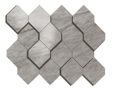 Мозаика керамогранит Marvel Stone Bardiglio Grey Mosaico Esagono 3D (AS39) 28.2x35.3 от Atlas Concorde (Италия)
