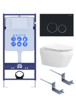 Комплект унитаз с инсталляцией, кнопкой и сиденьем микролифт Aquatek Лея SET AQUATEK ЛЕЯ Т-0-20 4в1 безободковый