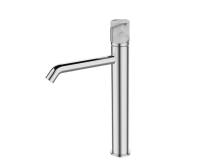 Смеситель высокиий для раковины Bronze de Luxe FOCUS хром/мрамор (24615CM)