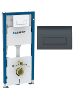 Инсталляция для унитаза Geberit Duofix 458.128.DW.1, кнопка смыва Delta 50 черная