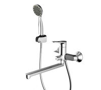 Смеситель для ванны c длинным изливом с аксессуарами Bravat Eco-D F693158C-LB