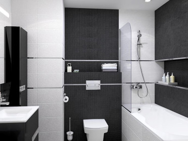 Настенная плитка Story черный волна 60096 20x60 от Laparet