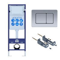 Инсталляция для унитаза Aquatek INS-0000017, кнопка смыва хром + крепеж