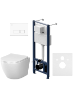 Комплект унитаз с инсталляцией, кнопкой и сиденьем микролифт AM.PM Like IS47001.801900 безободковый