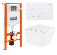 Комплект унитаз с инсталляцией и кнопкой BelBagno Due BB3103CHR/SC/BB002-80/BB014-SR-BIANCO