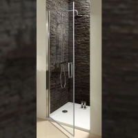 Душевая дверь в нишу распашная Jacob Delafon Contra 120 см. профиль хром, стекло прозрачное