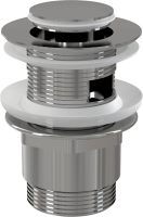 Донный клапан сифона для умывальника CLICK/CLACK 5/4″ AlcaPlast A39 цельнометаллический с переливом и малой заглушкой