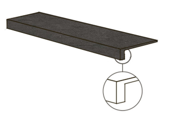 Фронтальная ступень POETRY STONE RELOADED GTOP.BASALTINA DARK NAT R (PF60017677) 32x120 от ABK Ceramiche (Италия)