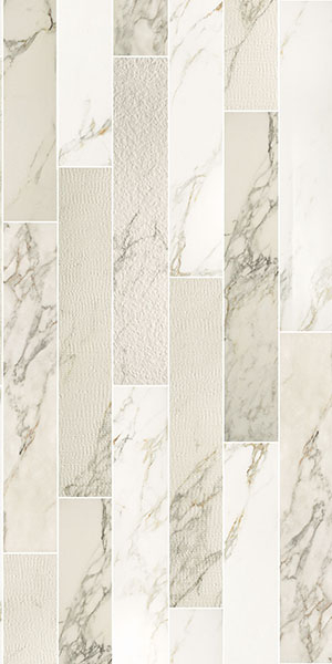 Керамогранит Marble Experience CALAC.GOLD LIST.MIX SQ. (MB02EAM) 20x120 от Italgraniti (Италия)
