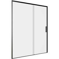 Душевая дверь в нишу Aquanet Pleasure Evo 140 см. профиль черный, стекло прозрачное