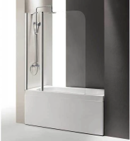 Шторка для ванны Cezares Eco 120 см. профиль хром, стекло прозрачное