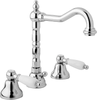 Смеситель для раковины Cezares First FIRST-BLS2-01-Bi хром, ручки белые