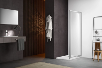 Душевая дверь в нишу Aquatek 90 см. профиль хром, стекло прозрачное (Уценка 2501156)