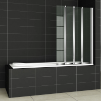 Шторка для ванны Cezares Pratico 100 см. профиль хром, стекло прозрачное