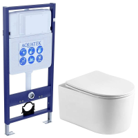 Комплект унитаз с инсталляцией и сиденьем микролифт Aquatek Мия SET AQUATEK МИЯ Т безободковый