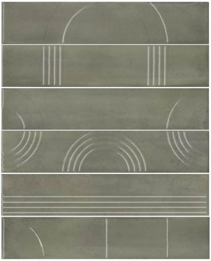 Панно Мажорель зелёный глянцевый (из 6 частей 6х28.5) (KMP3STA003RN6X) 36x28.5x1 от Kerama Marazzi (Россия)