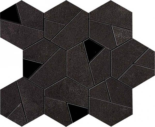 Мозаика Boost Tarmac Mosaico Hex Black (AN7B) 25x28.5 от Atlas Concorde (Италия)