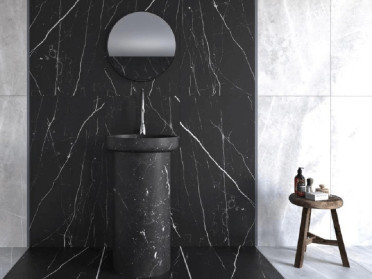 Керамогранит AORB QAOA Black Burn Semi Polished 59.7x119.8 от Goldis Tile (Иран)