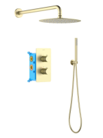 Душевой комплект встраиваемый Aquatek Европа AQ1376BG шлифованное золото
