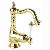 Смеситель для биде Cezares Margot MARGOT-BSM2-03/24-Bi золото ручка белая