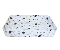 Раковина накладная Bronze de Luxe Терраццо 35 1061TR белая