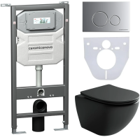 Комплект унитаз с инсталляцией, кнопкой и сиденьем Ceramica Nova Metropol CN4002MB_1001M_1000