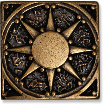 Декор BRONZO-25 вставка SUN латунная 5x5 от BronzoDecor (Россия)