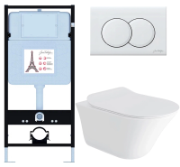 Комплект унитаз с инсталляцией Jacob Delafon Vive E28079RU-0 безободковый