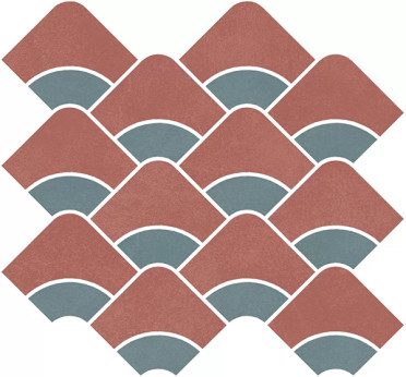 Мозаика Таделакт наборный красный/зелёный матовый обрезной (KMD2HID012BR) 30x28x0.9 от Kerama Marazzi (Россия)