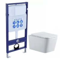 Комплект унитаз с инсталляцией и сиденьем микролифт Aquatek Либра SET AQUATEK ЛИБРА N безободковый