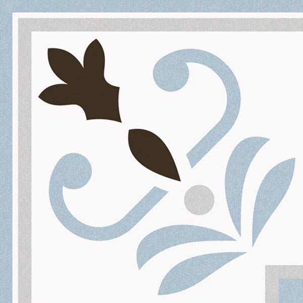 Декор 1900 Valvanera-3 celeste 20x20 от Vives Ceramica (Испания)