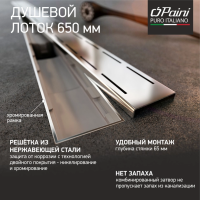 Душевой лоток Paini Line CH650LN хром