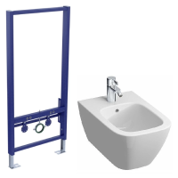 Комплект биде подвесное Geberit Smyle Square 500.209.01.1+инсталляция Aquatek Standart 50 INSB-0000001
