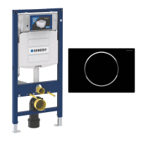 Инсталляция для унитаза Geberit Duofix UP320 111.300.00.5, кнопка смыва черная