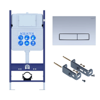 Инсталляция для унитаза Aquatek Slim INS-0000014+кнопка смыва никель