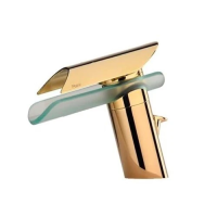 Смеситель для биде Paini Morgana, золото, излив стекло
