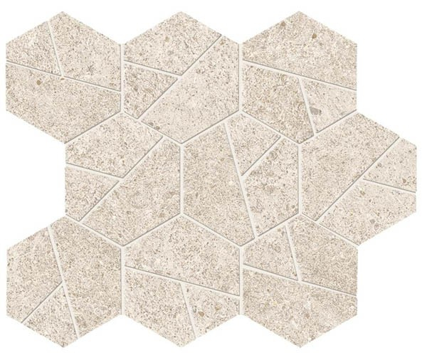 Мозаика Boost Stone White Mosaico Hex (A67I) 25x28.5 от Atlas Concorde (Италия)