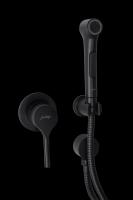 E24610-BL ELATE cмеситель с гигиеническим душем, матовый черный