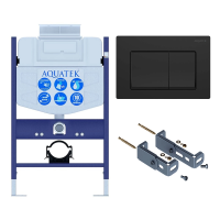 Инсталляция для унитаза Aquatek INS-0000018, кнопка смыва черная + крепеж