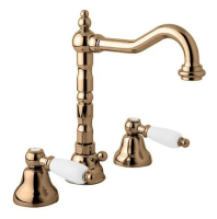 Смеситель для раковины Cezares First FIRST-BLS2-02-Bi бронза, ручки белые