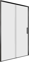Душевая дверь в нишу Aquanet Pleasure Evo 110 см. профиль черный, стекло прозрачное
