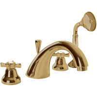 Смеситель на борт ванны с ручным выдвижным душем Cezares Lord LORD-BVD-02-M бронза